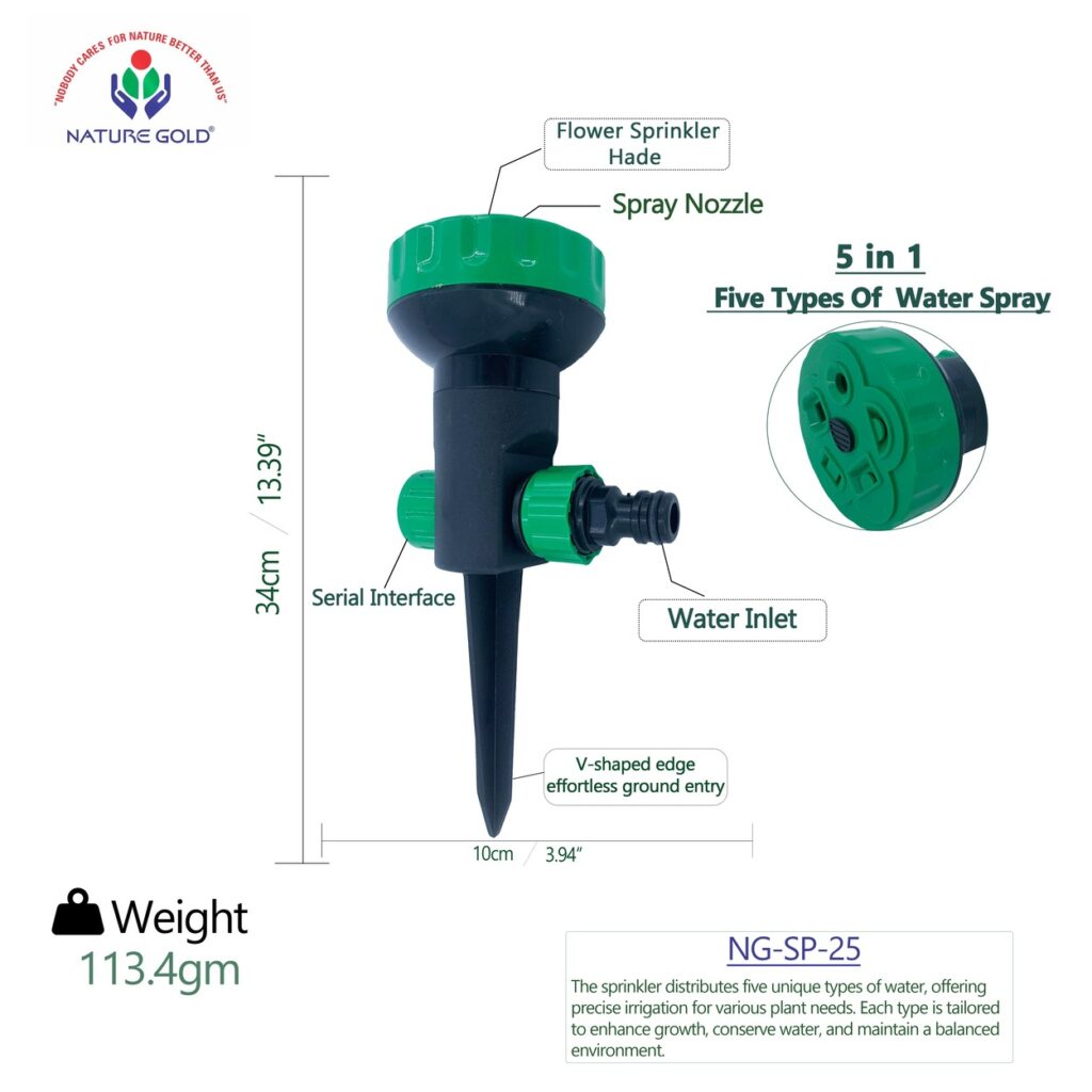 Water spray nozzle sprinkler