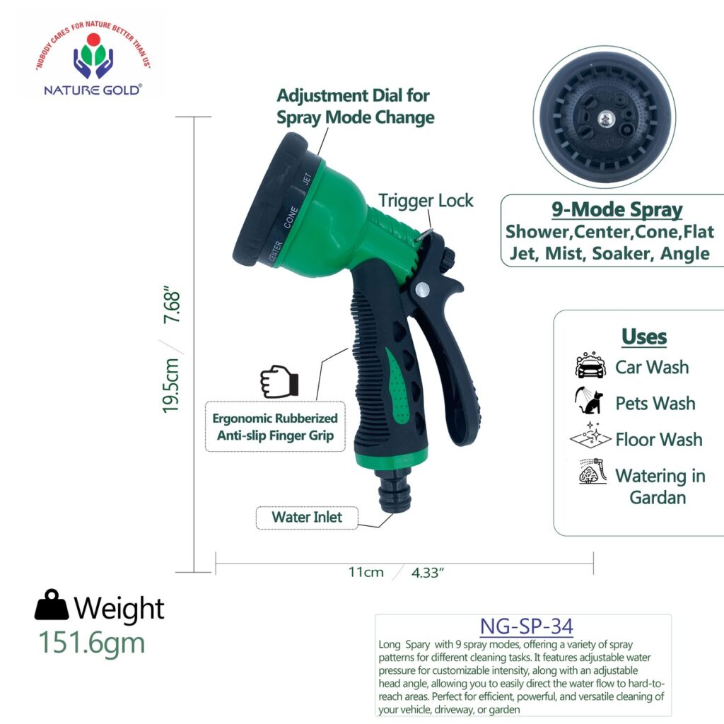 Hose nozzle water spray