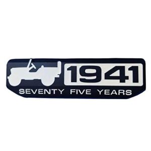 3D LAXURY 1941 75TH ANNIVERSARY WILLYS OVERLAND JEEP LOGO OFFROAD THAR LOGO (BLACK & WHITE)