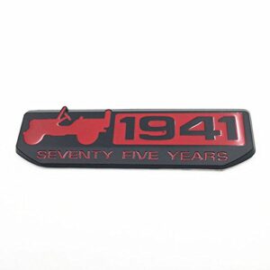 3D LAXURY 1941 75TH ANNIVERSARY WILLYS OVERLAND JEEP LOGO OFFROAD THAR LOGO (RED BLACK)