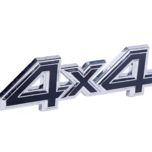 Universal 3D 4x4 Logo Sticker Chrome Badge Red & Black Colour