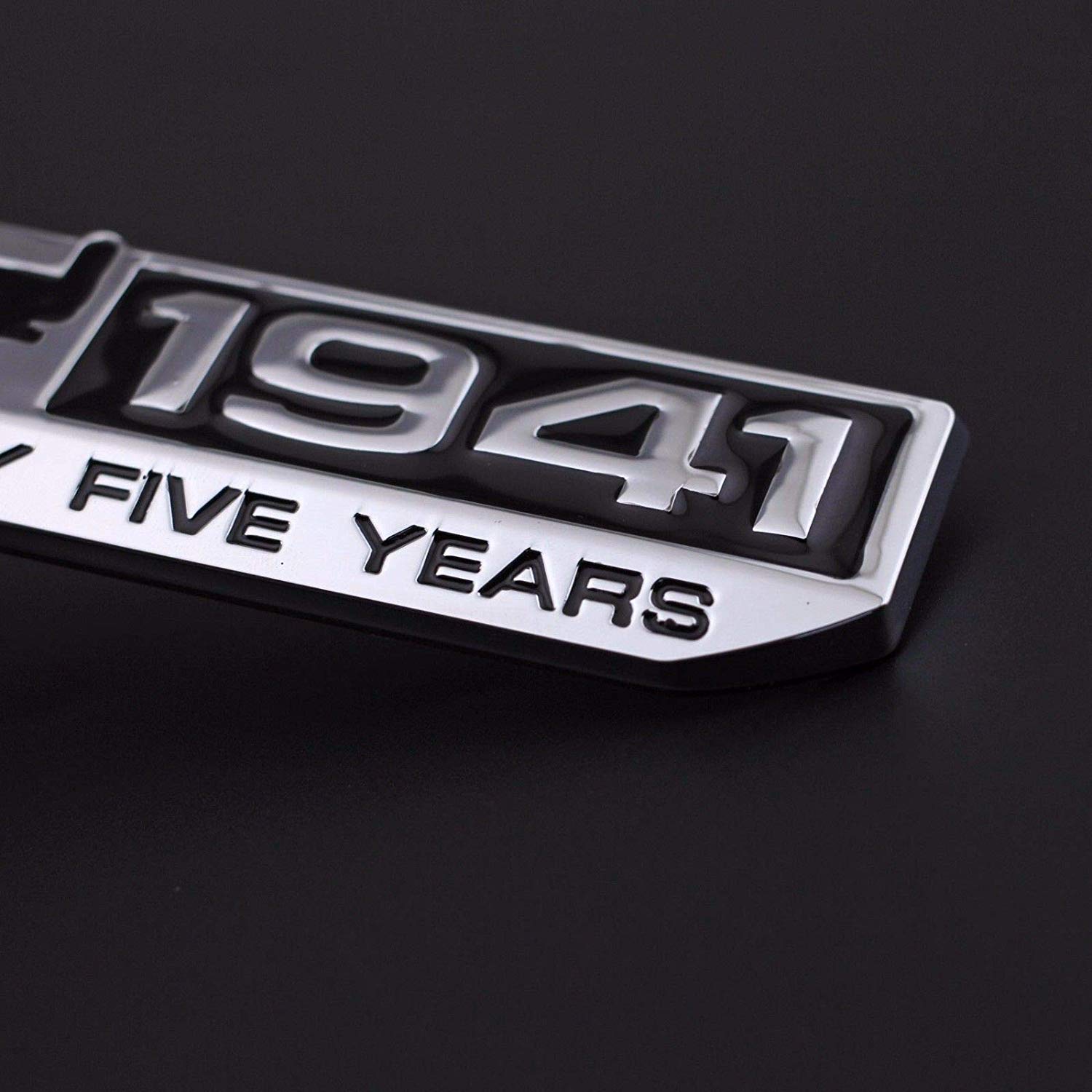 3D Laxury 1941 75th Anniversary Willys Overland Jeep Logo Offroad Thar Logo (Silver) - Image 5
