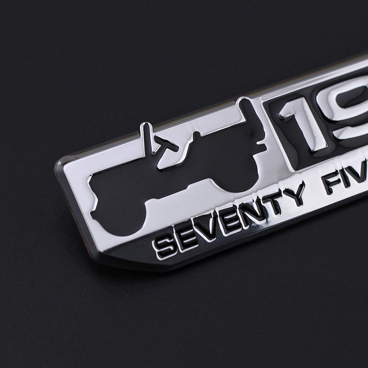 3D Laxury 1941 75th Anniversary Willys Overland Jeep Logo Offroad Thar Logo (Silver) - Image 4