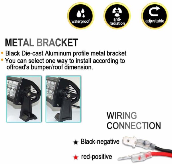 Universal Led Bar Light 6" Double Row For Car & Bike (12Led, 36Watt) - Image 2