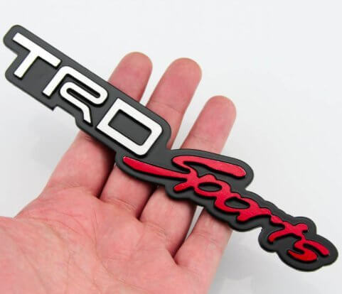 TRD Sports Performance Metal Emblem Sticker 3D Car Red Chrome Grill Badge Logo Sticker