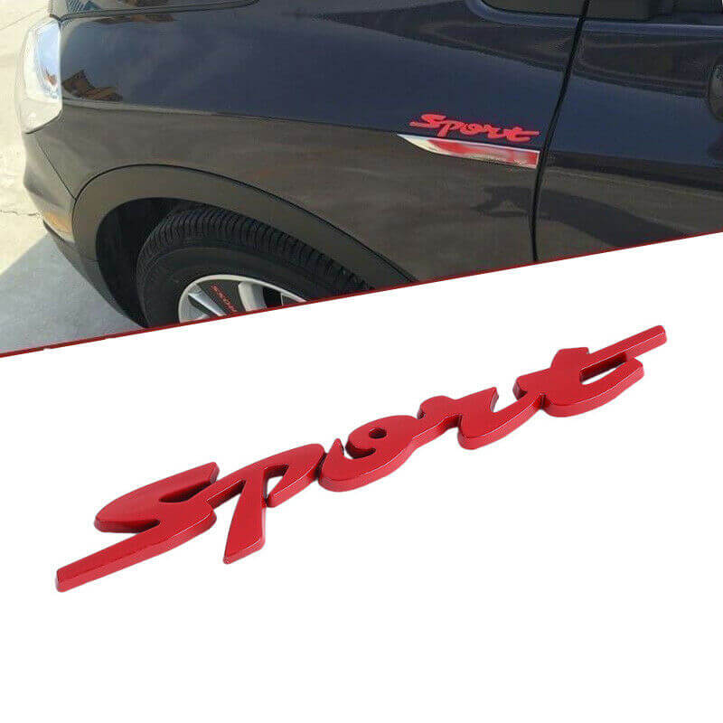 3D Red Cursive Style Sport Logo Emblem Badge Sticker Decal - Image 3